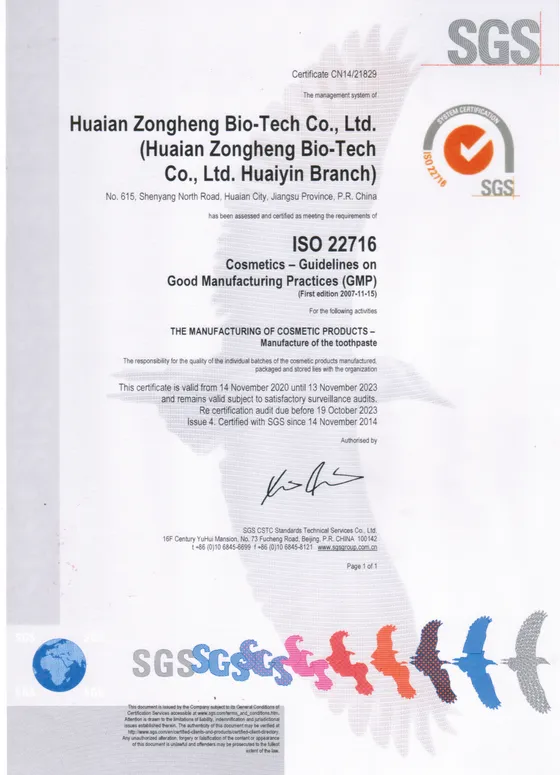 ISO 22716:2007 Cosmetics GMP
